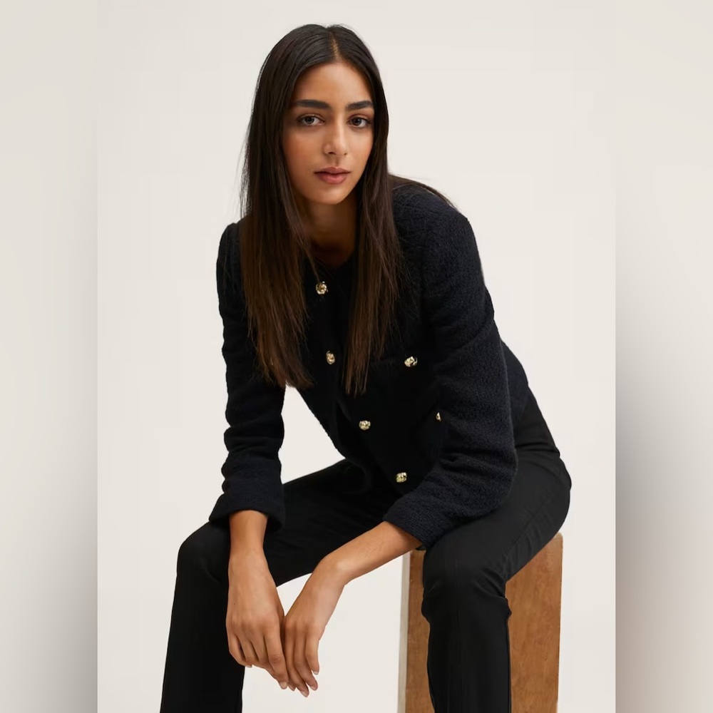 Mango pocket tweed jacket blazer